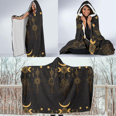 Sun Moon Boho Style Hooded Blanket-JORJUNE.COM