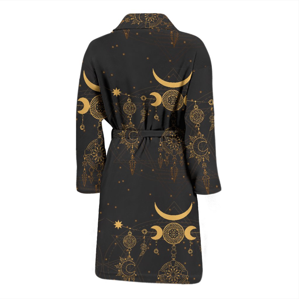 Sun Moon Boho Style Men Bath Robe