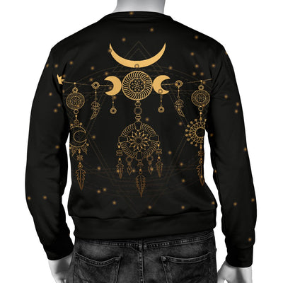 Sun Moon Boho Style Men Crewneck Sweatshirt