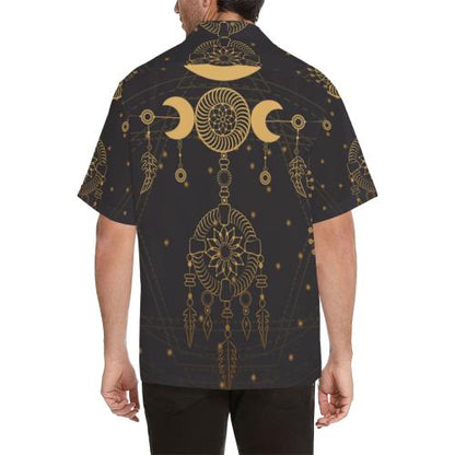 Sun Moon Boho Style Men Hawaiian Shirt