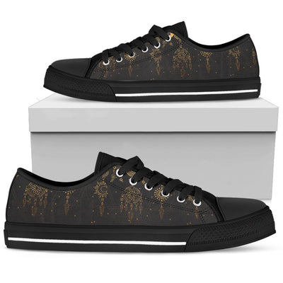 Sun Moon Boho Style Men Low Top Shoes