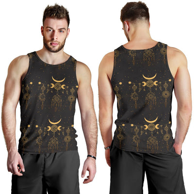 Sun Moon Boho Style Men Tank Top