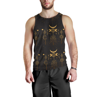 Sun Moon Boho Style Men Tank Top