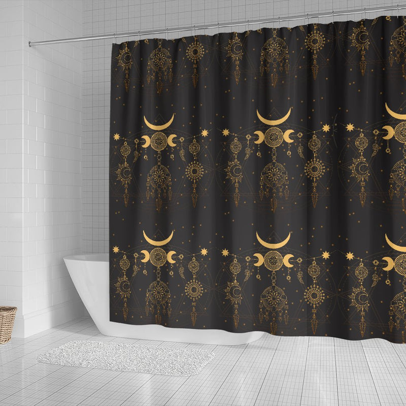 Sun Moon Boho Style Shower Curtain