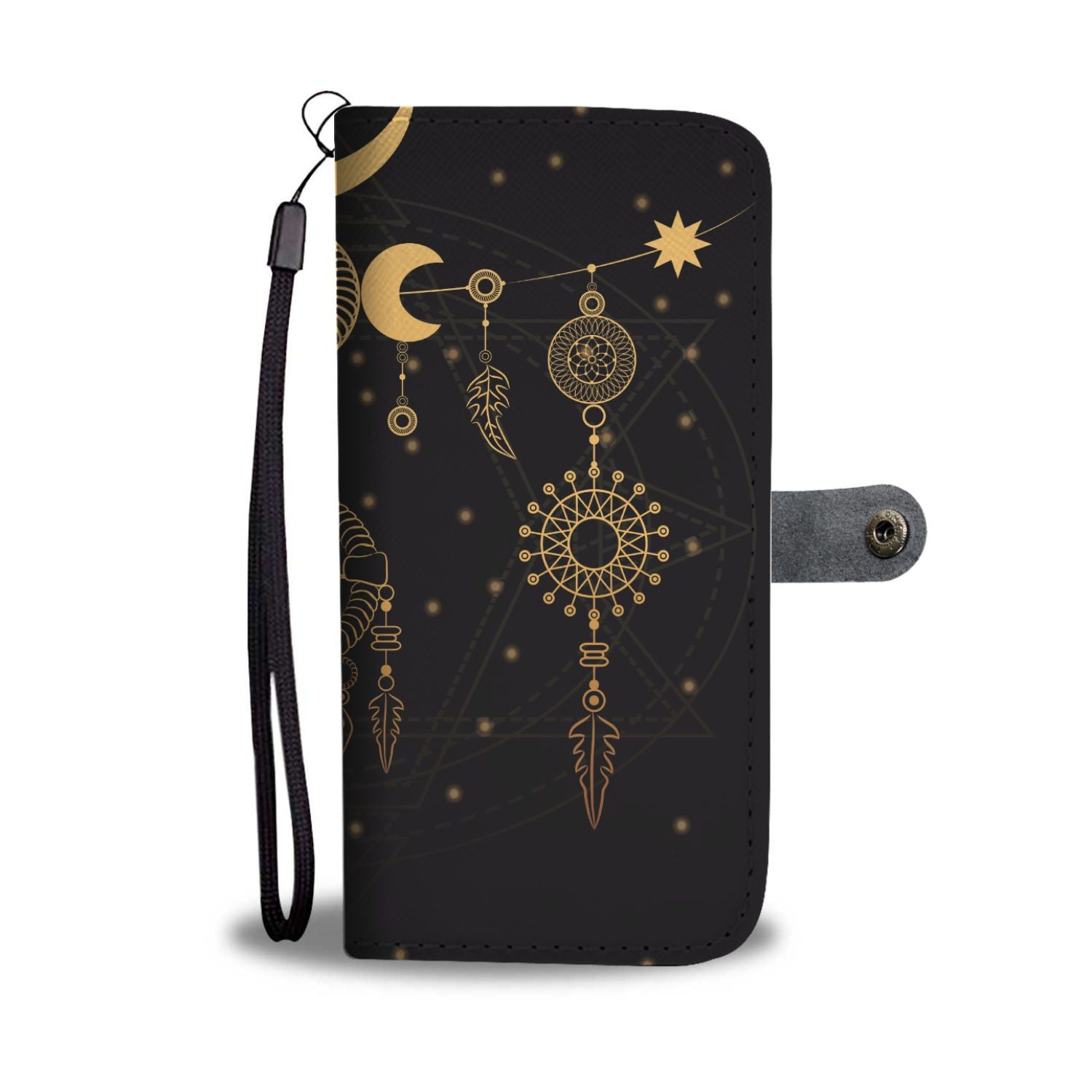 Sun Moon Boho Style Wallet Phone Case