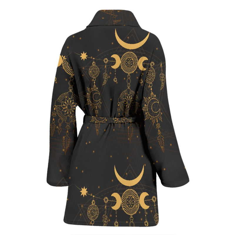 Sun Moon Boho Style Women Bath Robe