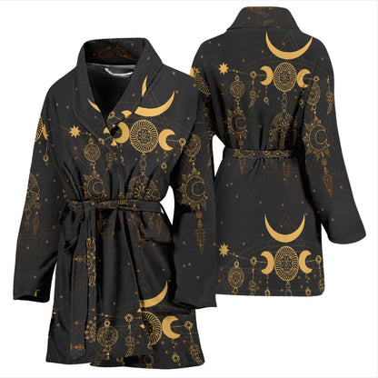 Sun Moon Boho Style Women Bath Robe