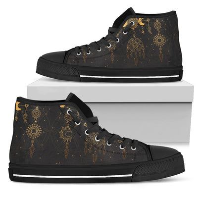 Sun Moon Boho Style Women High Top Shoes