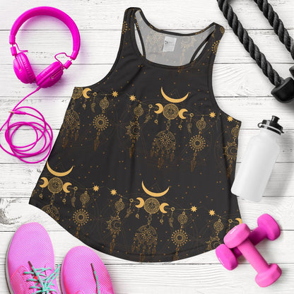 Sun Moon Boho Style Women Racerback Tank Top