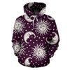 Sun Moon Face All Over Print Hoodie-Recovered