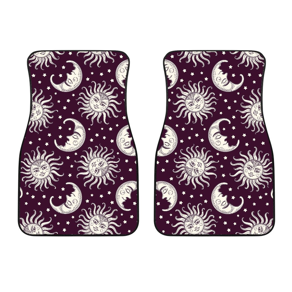 Sun Moon Face Car Floor Mats