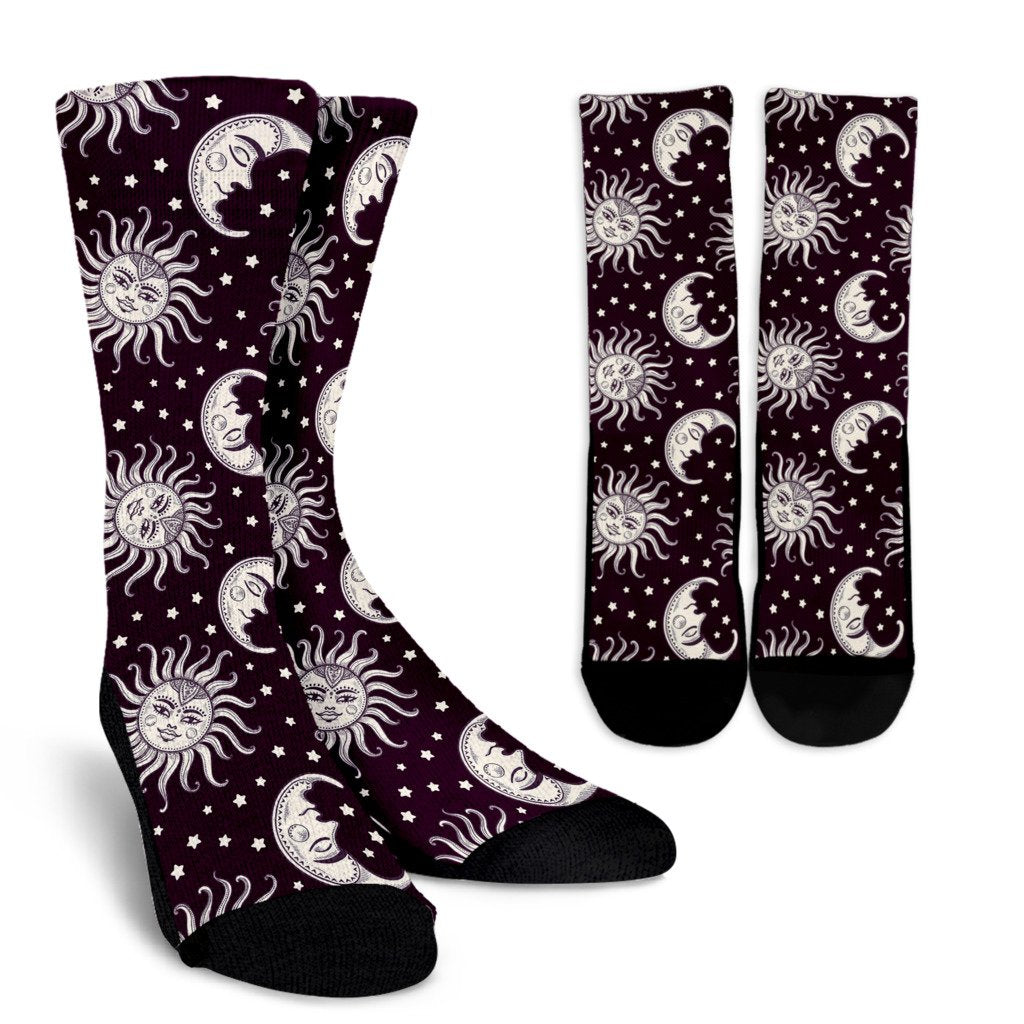 Sun Moon Face Crew Socks