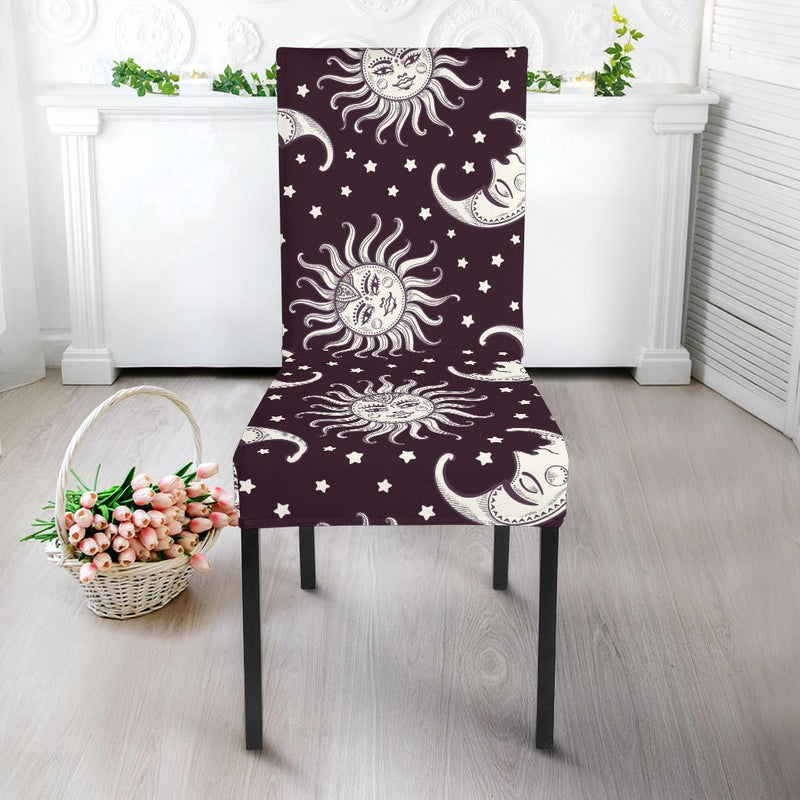 Sun Moon Face Dining Chair Slipcover-JORJUNE.COM