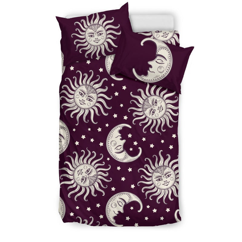 Sun Moon Face Duvet Cover Bedding Set