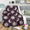 Sun Moon Face Fleece Blanket