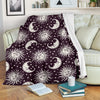 Sun Moon Face Fleece Blanket