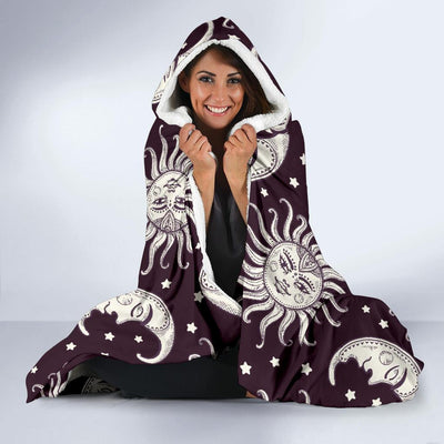 Sun Moon Face Hooded Blanket-JORJUNE.COM