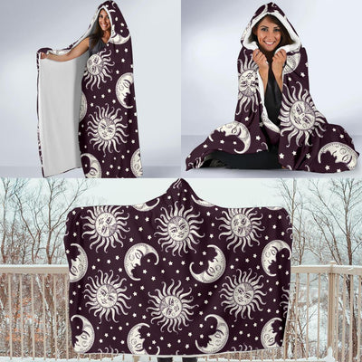 Sun Moon Face Hooded Blanket-JORJUNE.COM