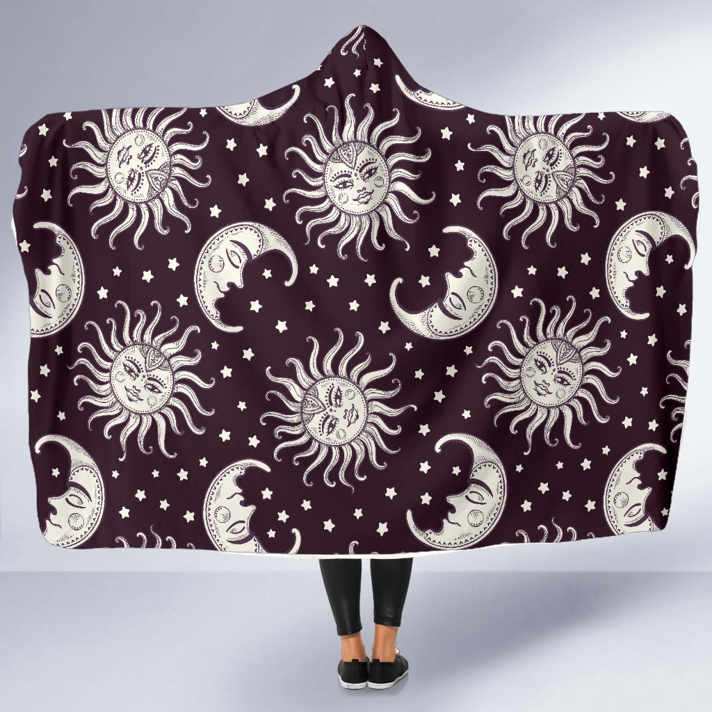Sun Moon Face Hooded Blanket-JORJUNE.COM