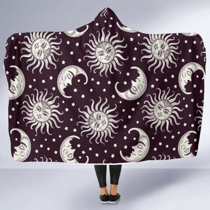 Sun Moon Face Hooded Blanket-JORJUNE.COM