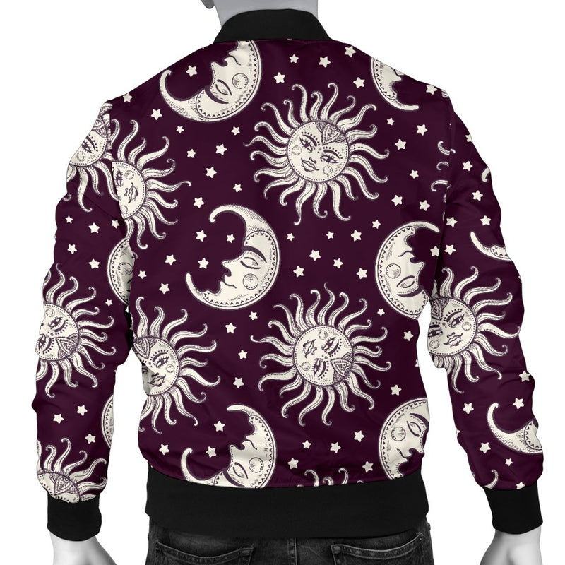 Sun Moon Face Men Casual Bomber Jacket