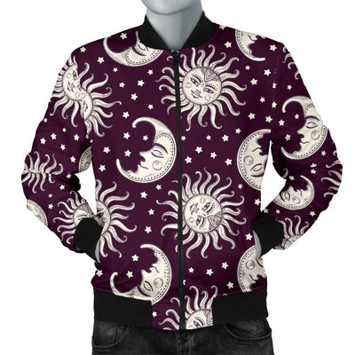 Sun Moon Face Men Casual Bomber Jacket