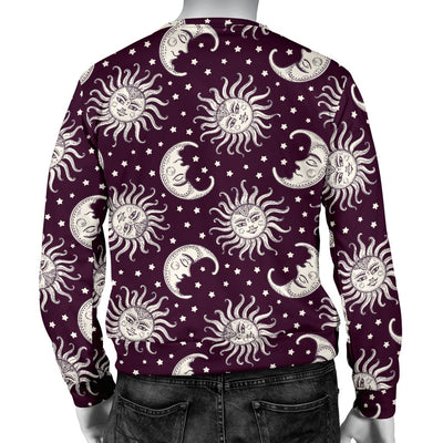 Sun Moon Face Men Crewneck Sweatshirt