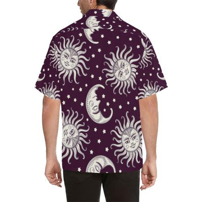 Sun Moon Face Men Hawaiian Shirt