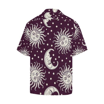 Sun Moon Face Men Hawaiian Shirt