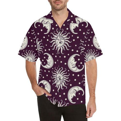 Sun Moon Face Men Hawaiian Shirt