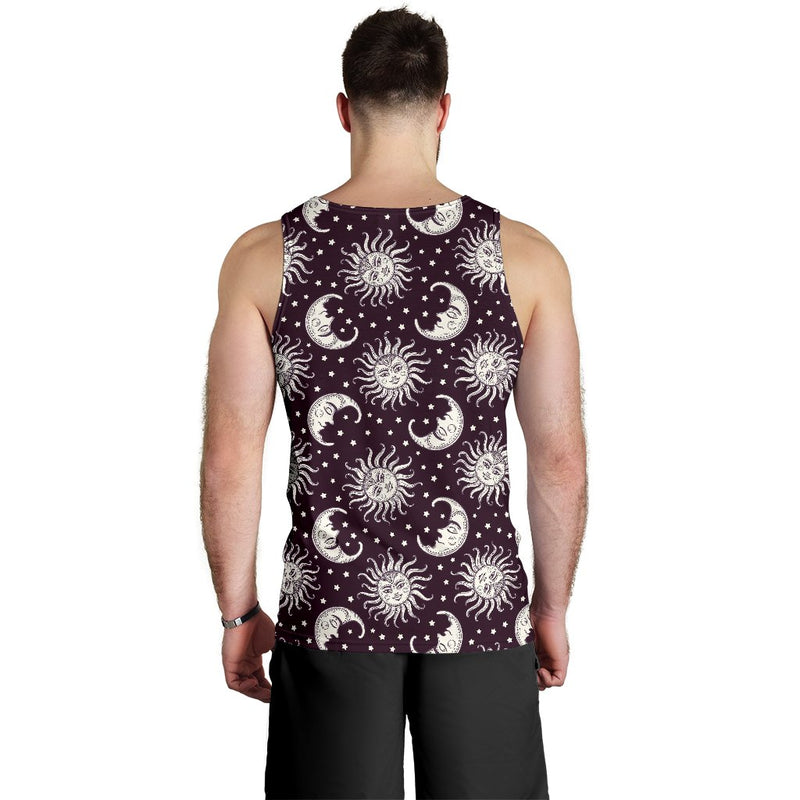 Sun Moon Face Men Tank Top