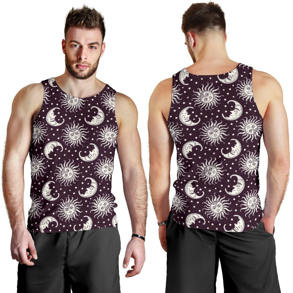 Sun Moon Face Men Tank Top