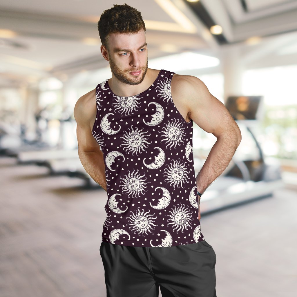 Sun Moon Face Men Tank Top