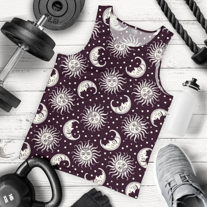 Sun Moon Face Men Tank Top