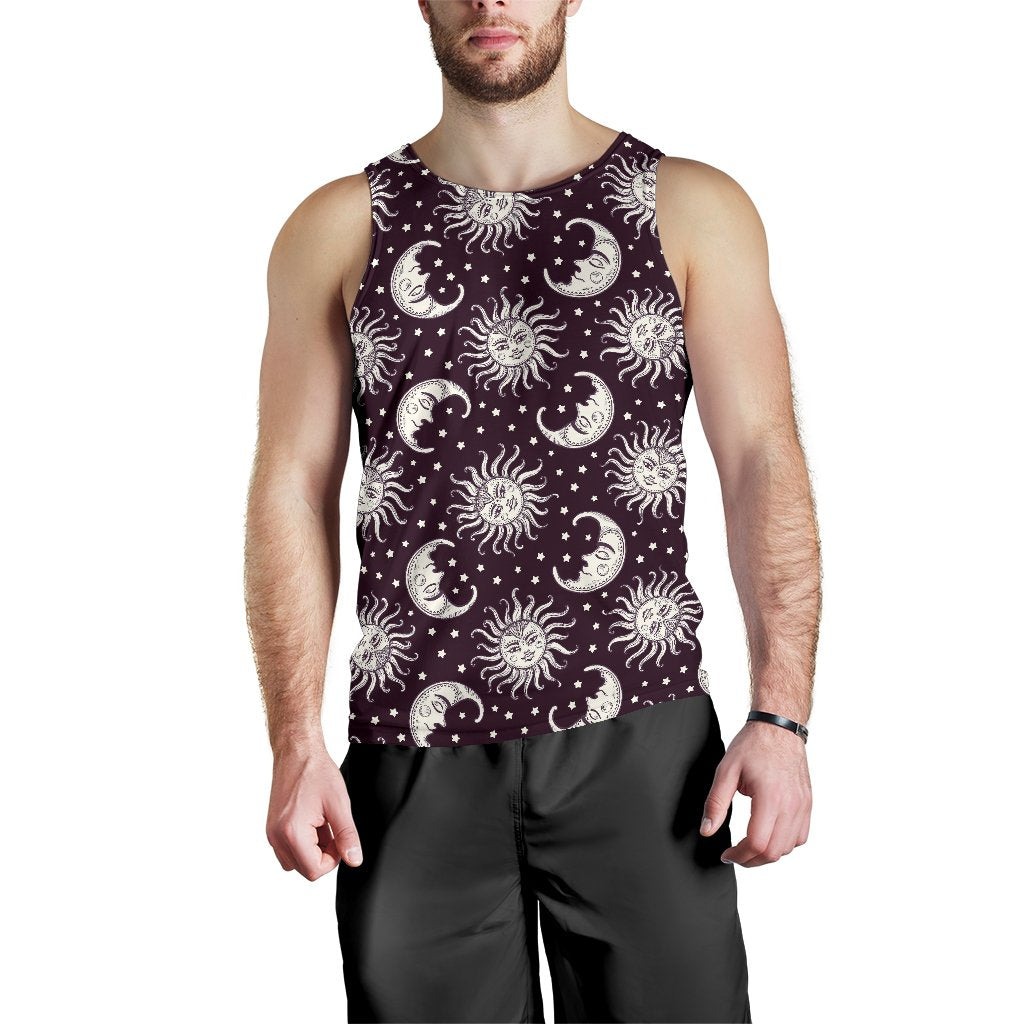 Sun Moon Face Men Tank Top