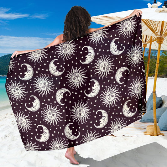 Sun Moon Face Sarong Pareo Wrap