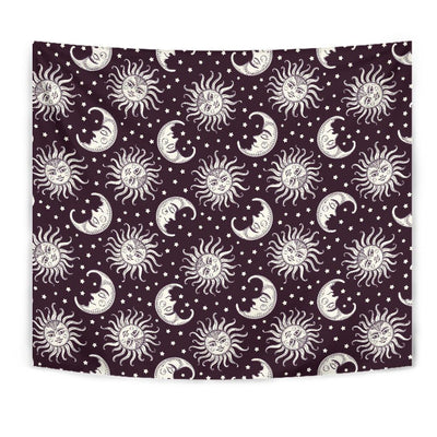 Sun Moon Face Tapestry