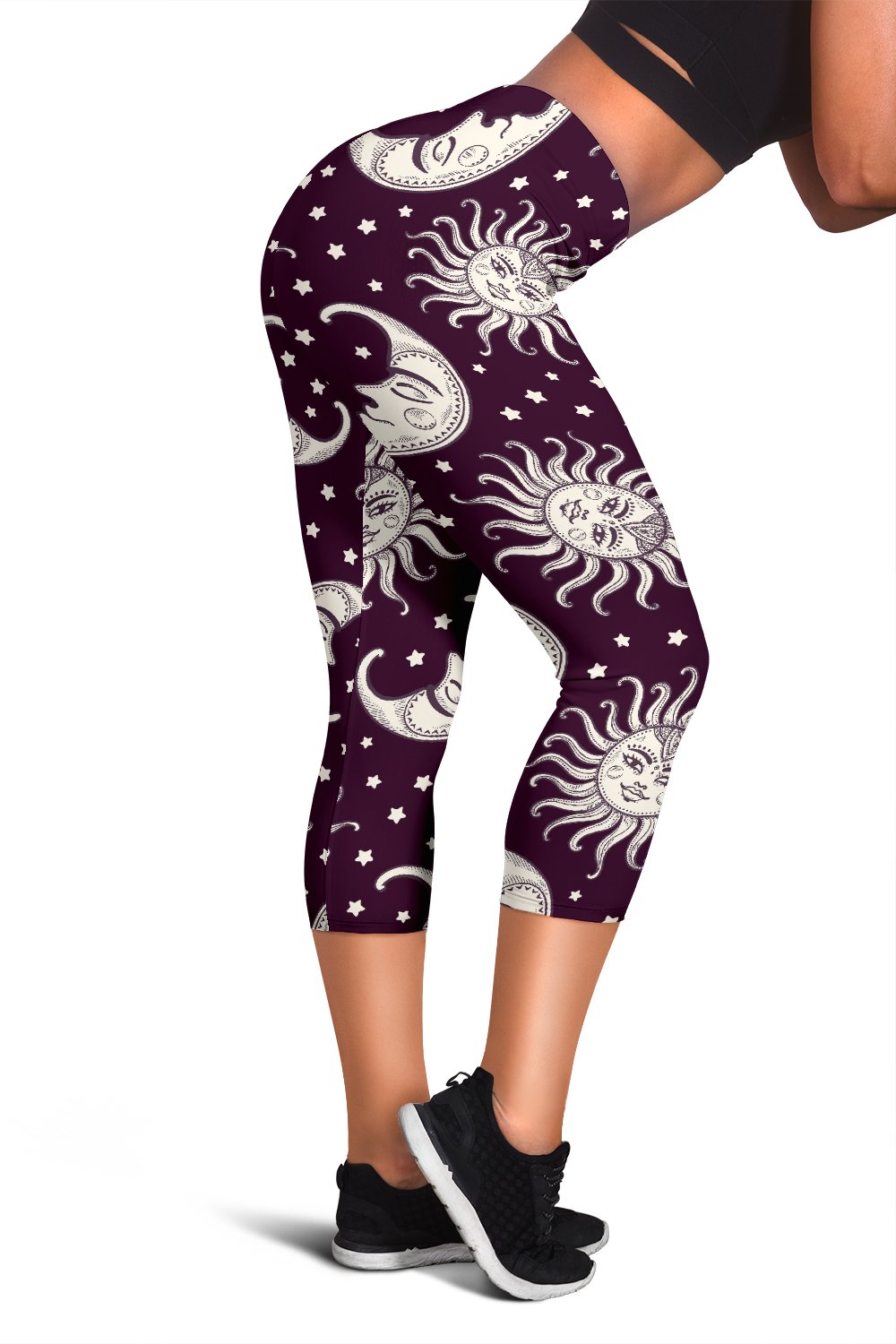 Sun Moon Face Women Capris