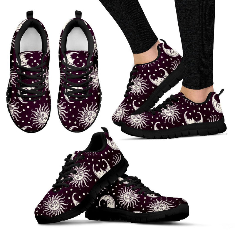 Sun Moon Face Women Sneakers