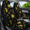 Sun Moon Golden Design Themed Print Universal Fit Car Seat Covers-JorJune