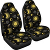 Sun Moon Golden Design Themed Print Universal Fit Car Seat Covers-JorJune