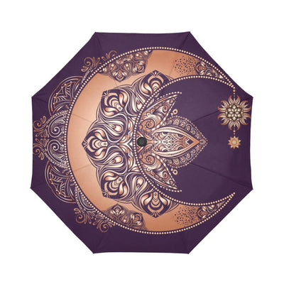 Sun Moon Mandala Automatic Foldable Umbrella