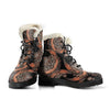 Sun Moon Mandala Faux Fur Leather Boots