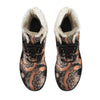 Sun Moon Mandala Faux Fur Leather Boots