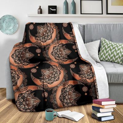 Sun Moon Mandala Fleece Blanket