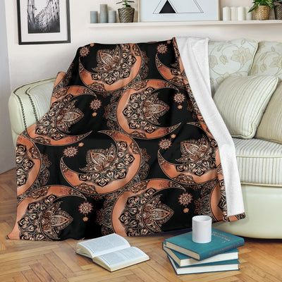 Sun Moon Mandala Fleece Blanket