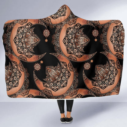 Sun Moon Mandala Hooded Blanket-JORJUNE.COM