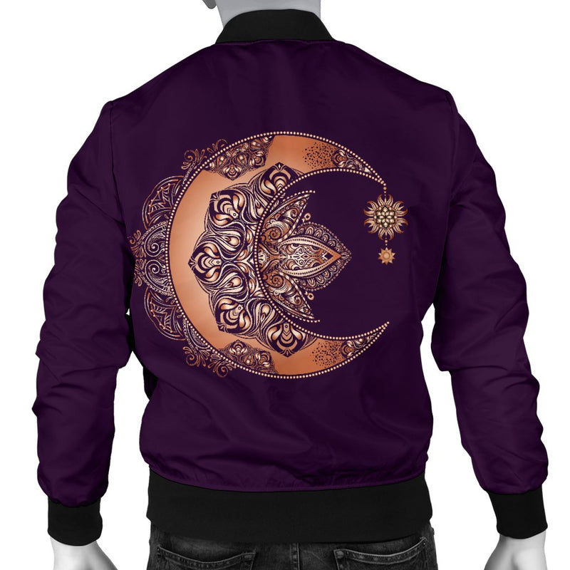 Sun Moon Mandala Men Casual Bomber Jacket