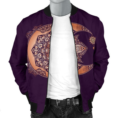 Sun Moon Mandala Men Casual Bomber Jacket