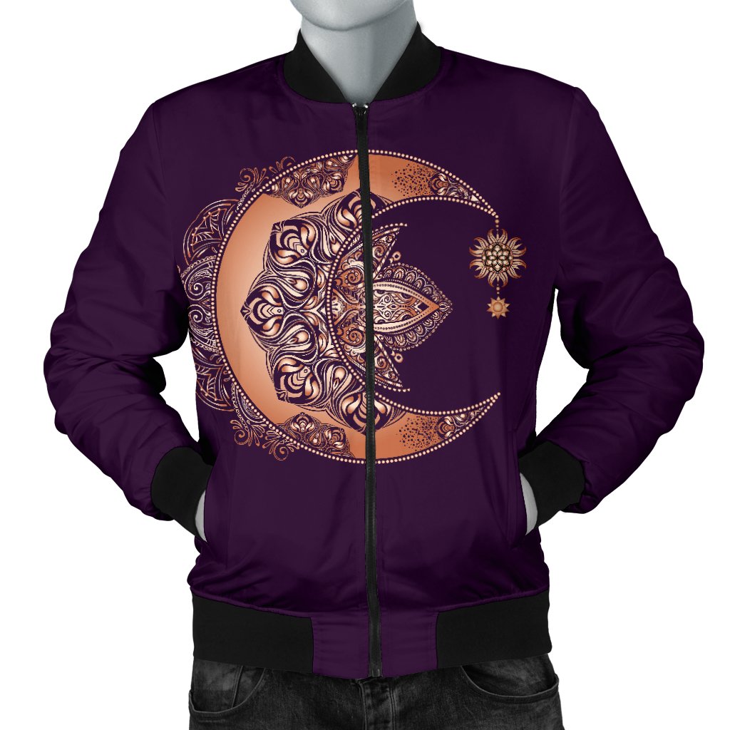 Sun Moon Mandala Men Casual Bomber Jacket